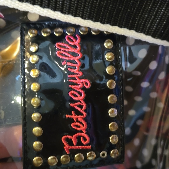 Betsey Johnson Betseyville Unique Clear Vinyl Tote with Removable Drawstring Bag - Picture 4 of 16